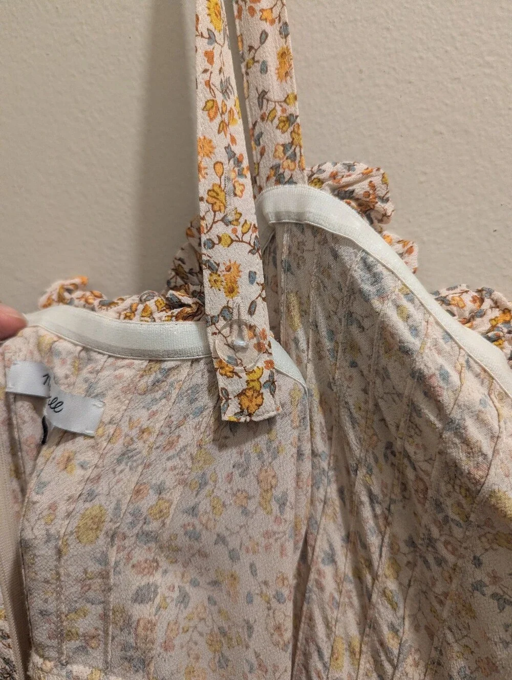 Madewell Pintuck Cami Jumpsuit in Blossoming Vines Floral Wide Leg - 8 - Picture 12 of 16